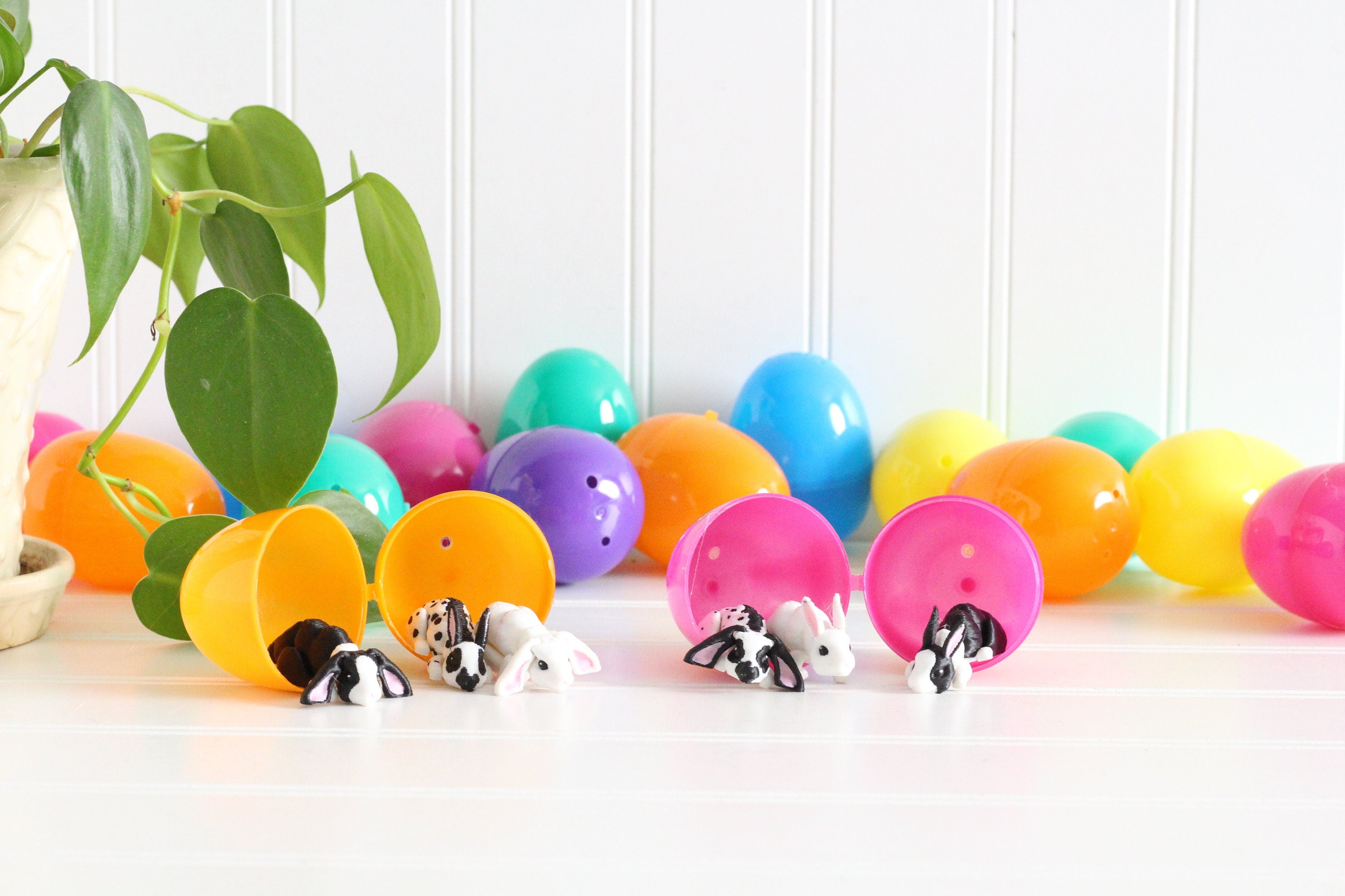 Mini Rabbit Figurines Easter Egg Fillers 3D Printed 5 Pack