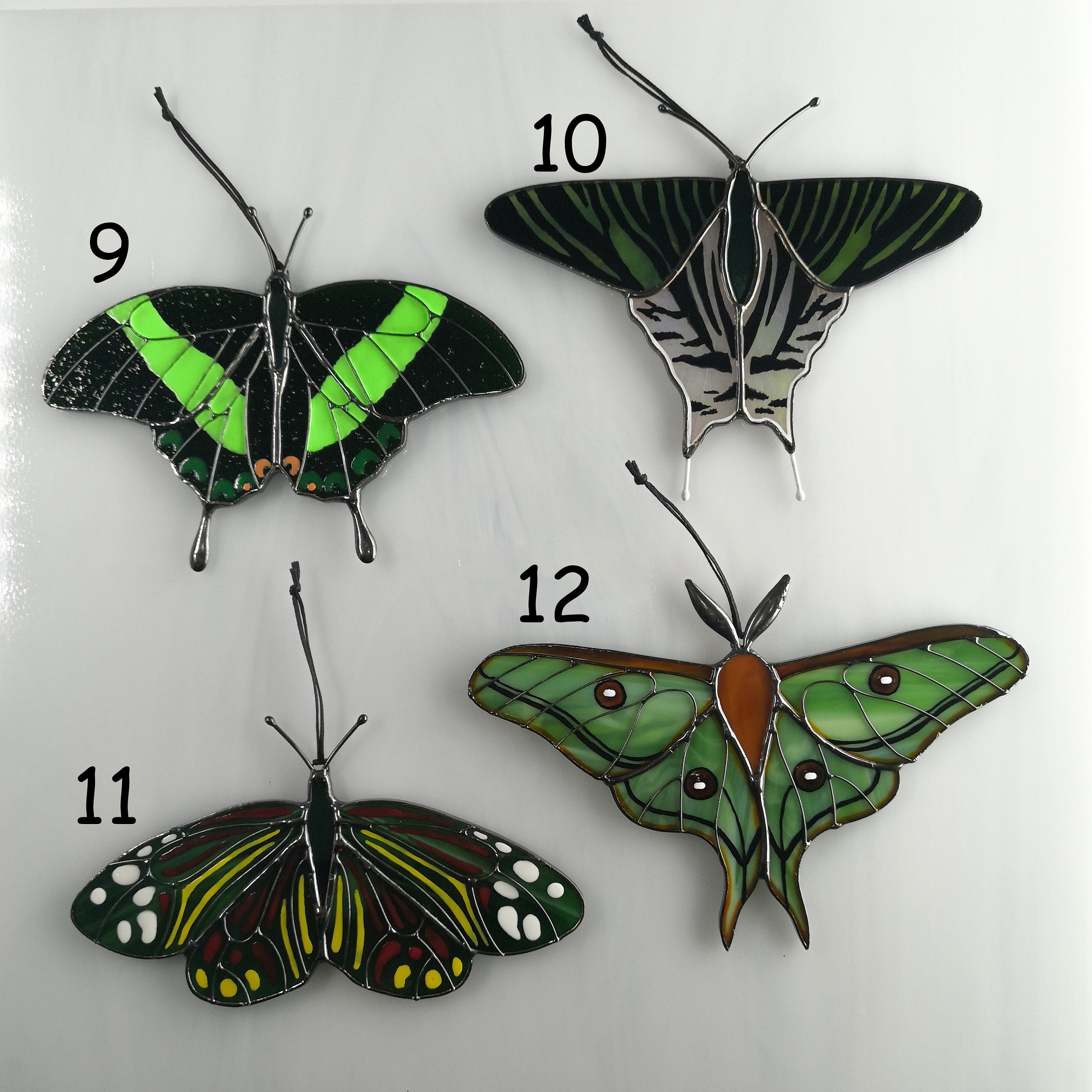 SunStainedGlassUA Monarch Butterfly Stained Glass Suncatcher 5.3in