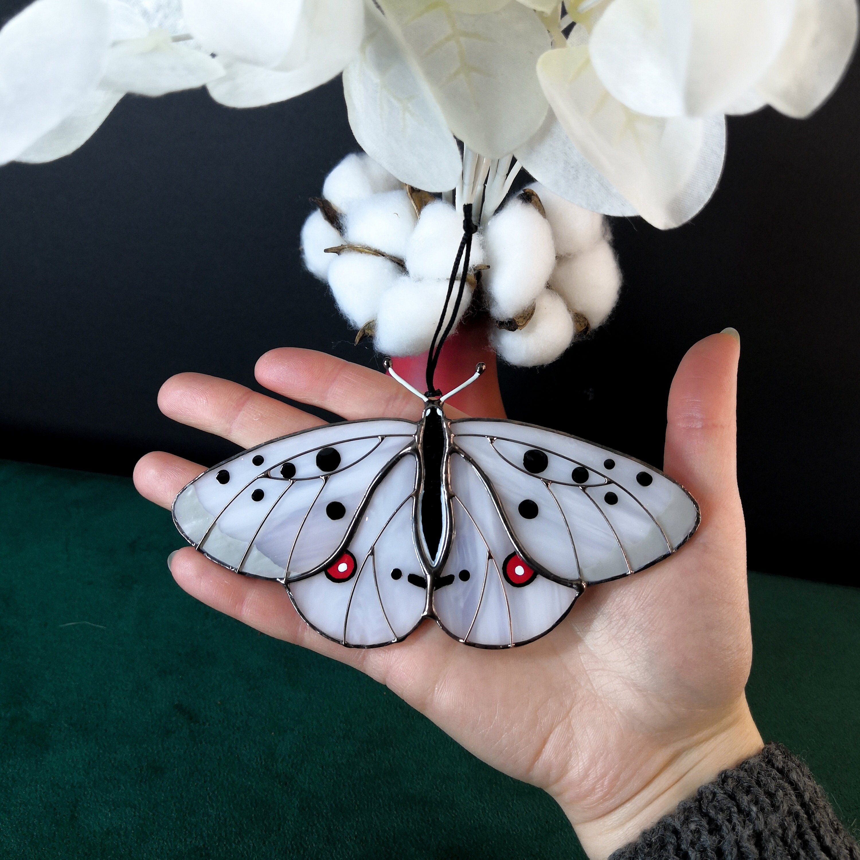 SunStainedGlassUA Apollo Butterfly Stained Glass Suncatcher Window Hanging