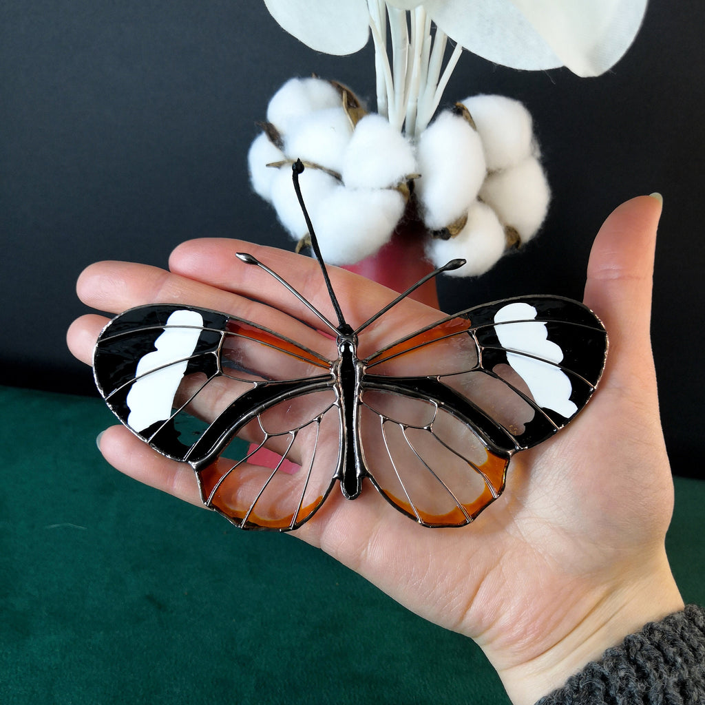 SunStainedGlassUA Handmade Stained Glass Butterfly Suncatcher Tiffany Style