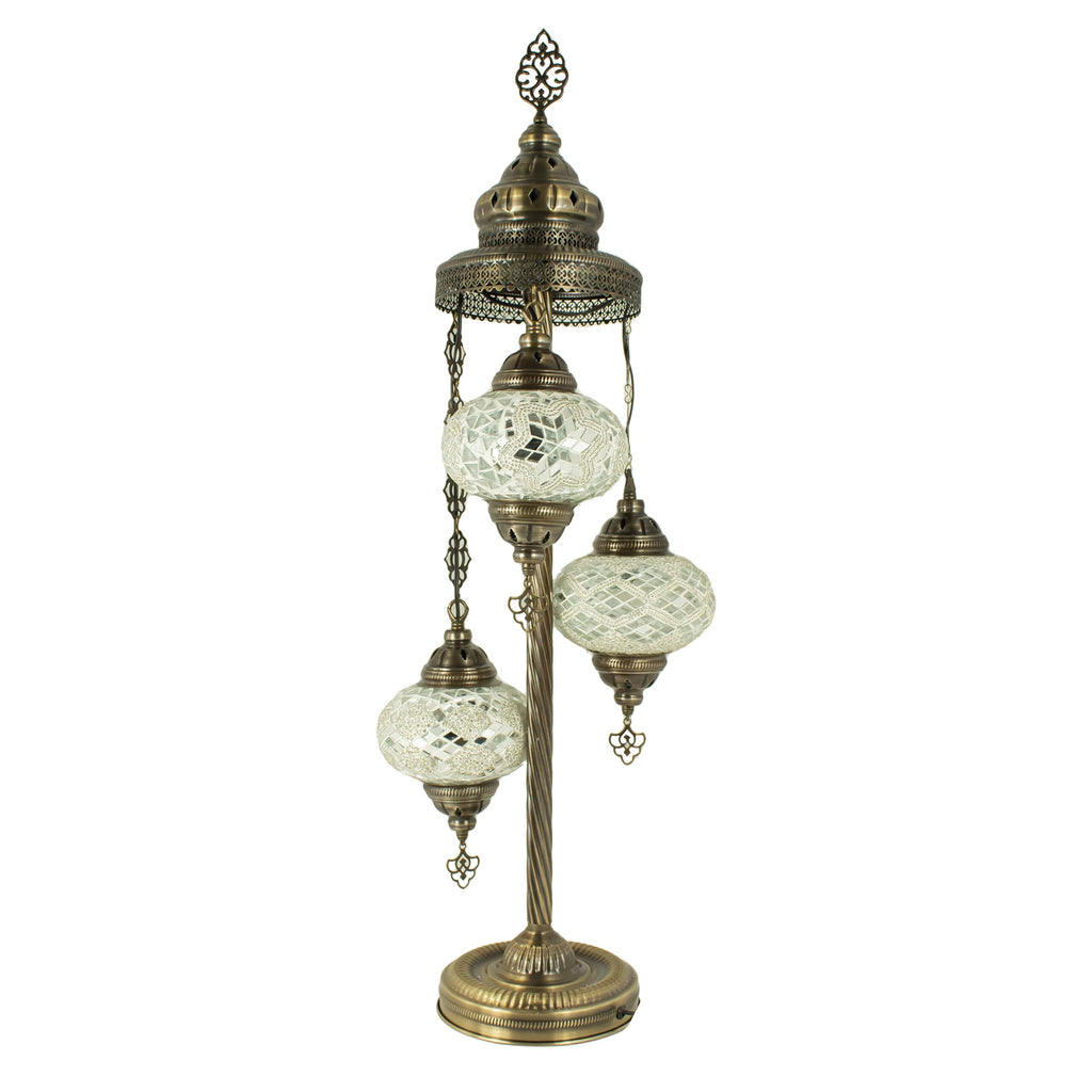 MoslandHome Handmade Turkish Mosaic Floor Lamp 3 Globe Corner Lamp