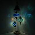 MoslandHome Handmade Turkish Mosaic Floor Lamp 3 Globe Corner Lamp