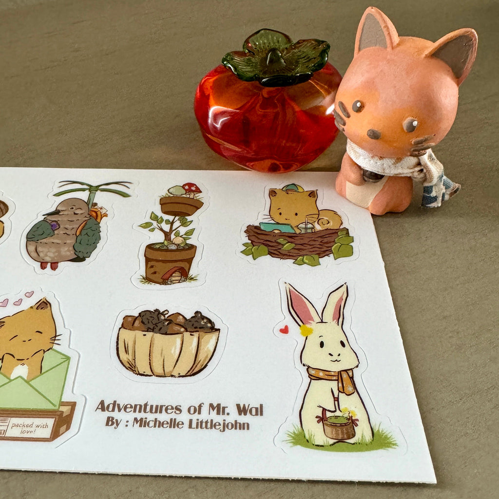 VanillaStarCafe Mr. Wal Vinyl Sticker Sheet 6x4in