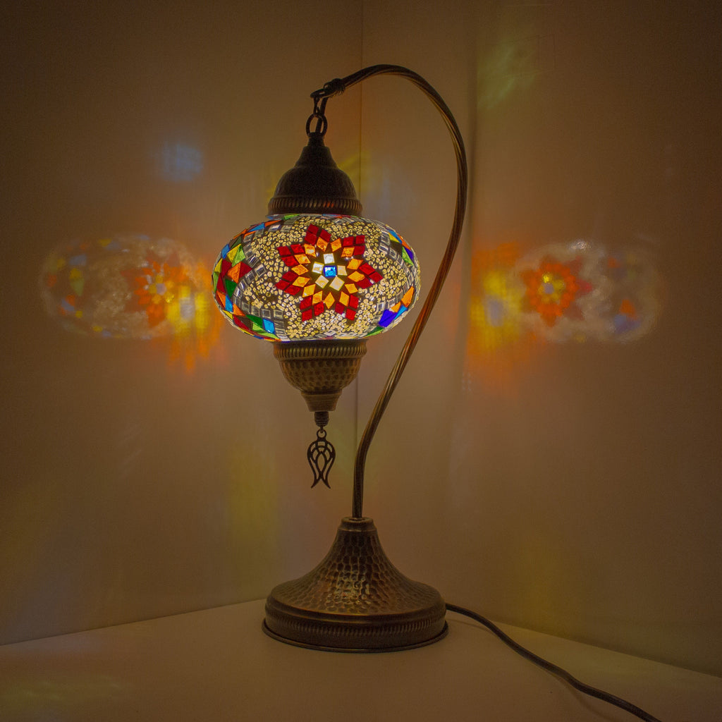 MoslandHome Handmade Turkish Mosaic Table Lamp 19in