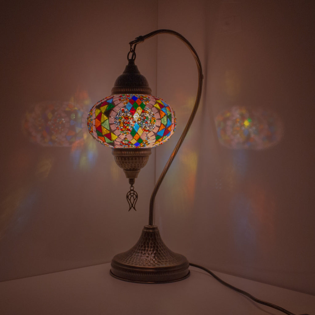 MoslandHome Handmade Turkish Mosaic Table Lamp 19in