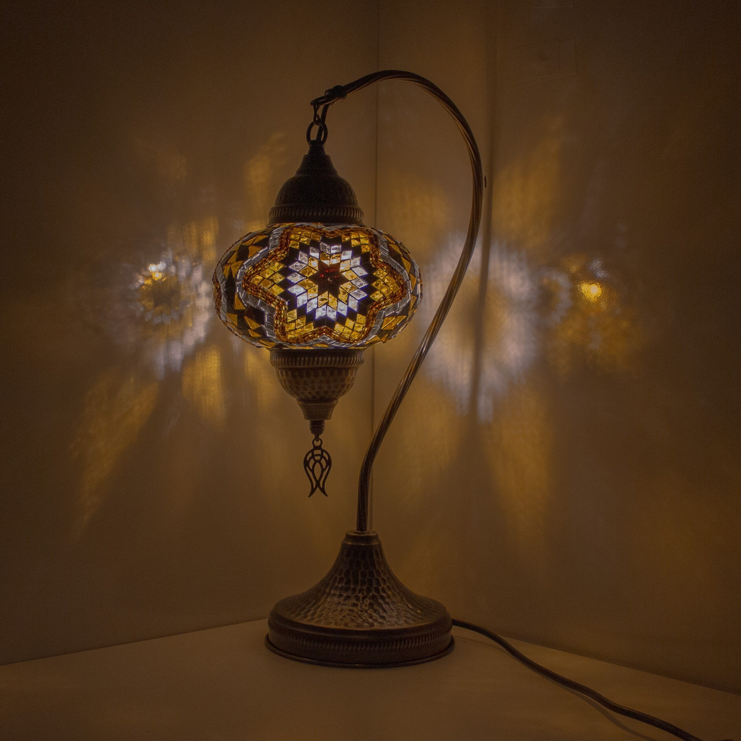 MoslandHome Premium Turkish Lamp Mosaic Table Lamp