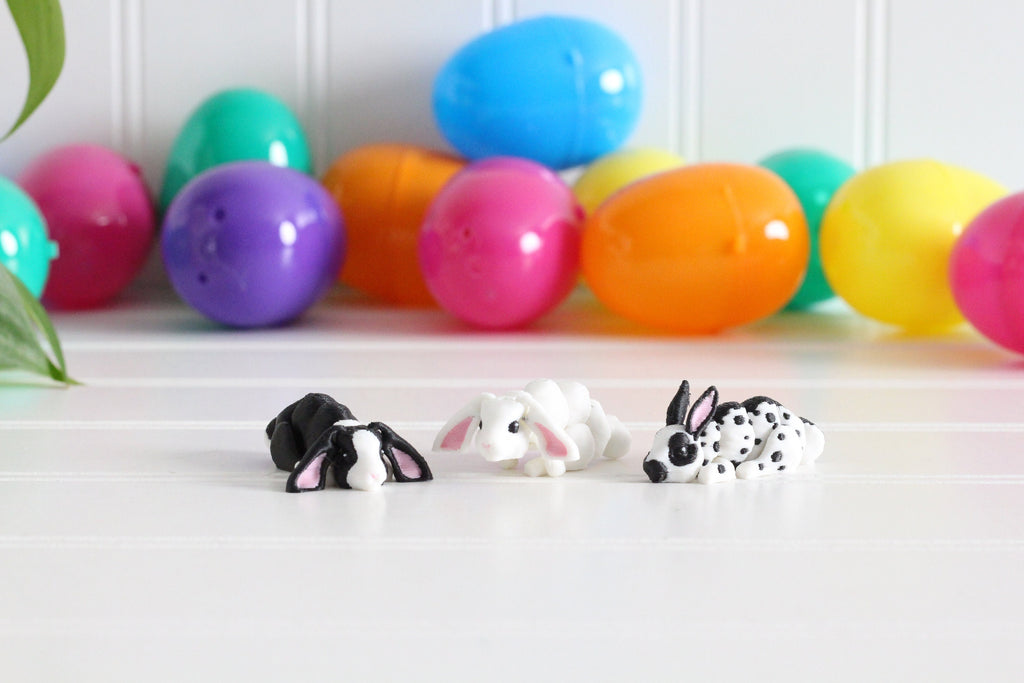 Mini Rabbit Figurines Easter Egg Fillers 3D Printed 5 Pack