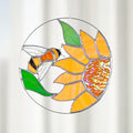 RainLine Iridescent Bee and Sunflower Stained Glass Suncatcher 7in