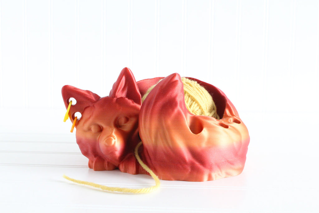 DelightfullyDutch 3D Printed Fox Yarn Bowl for Knitting and Crochet
