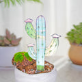 RainLine Iridescent Cactus Stained Glass Stake