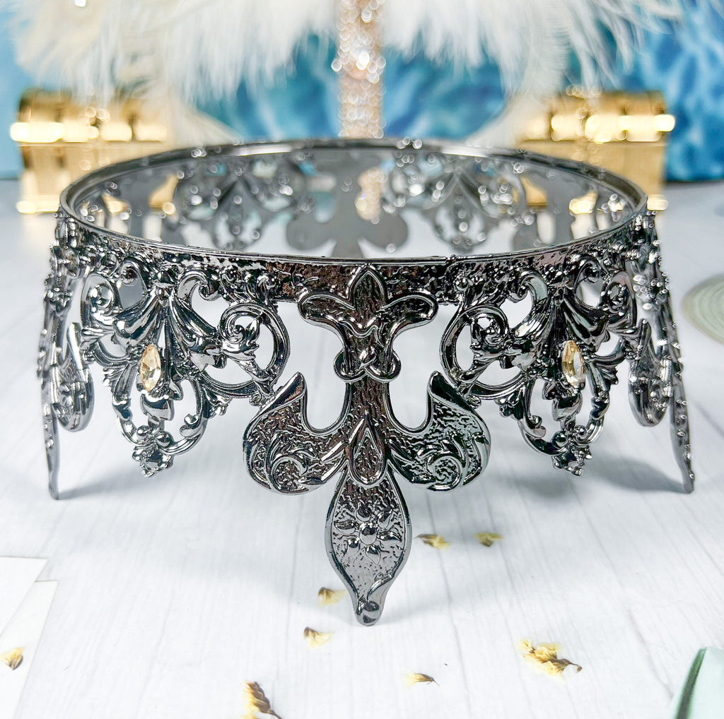 HappyJewelryWorld Fleur De Lis Royal Crown Rhinestone Crystal Tiara