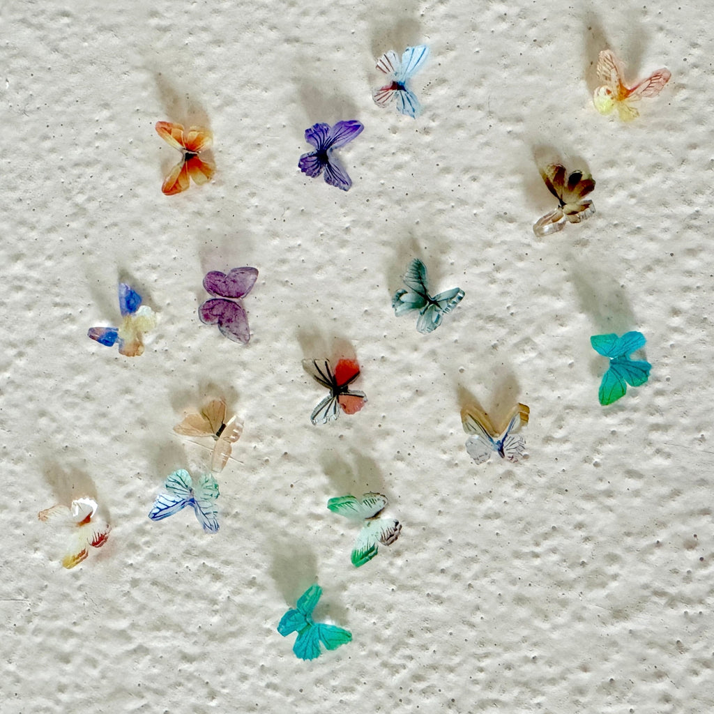 VanillaStarCafe Micro Acrylic Butterflies Tiny Nail Art Embellishments 0.9cm