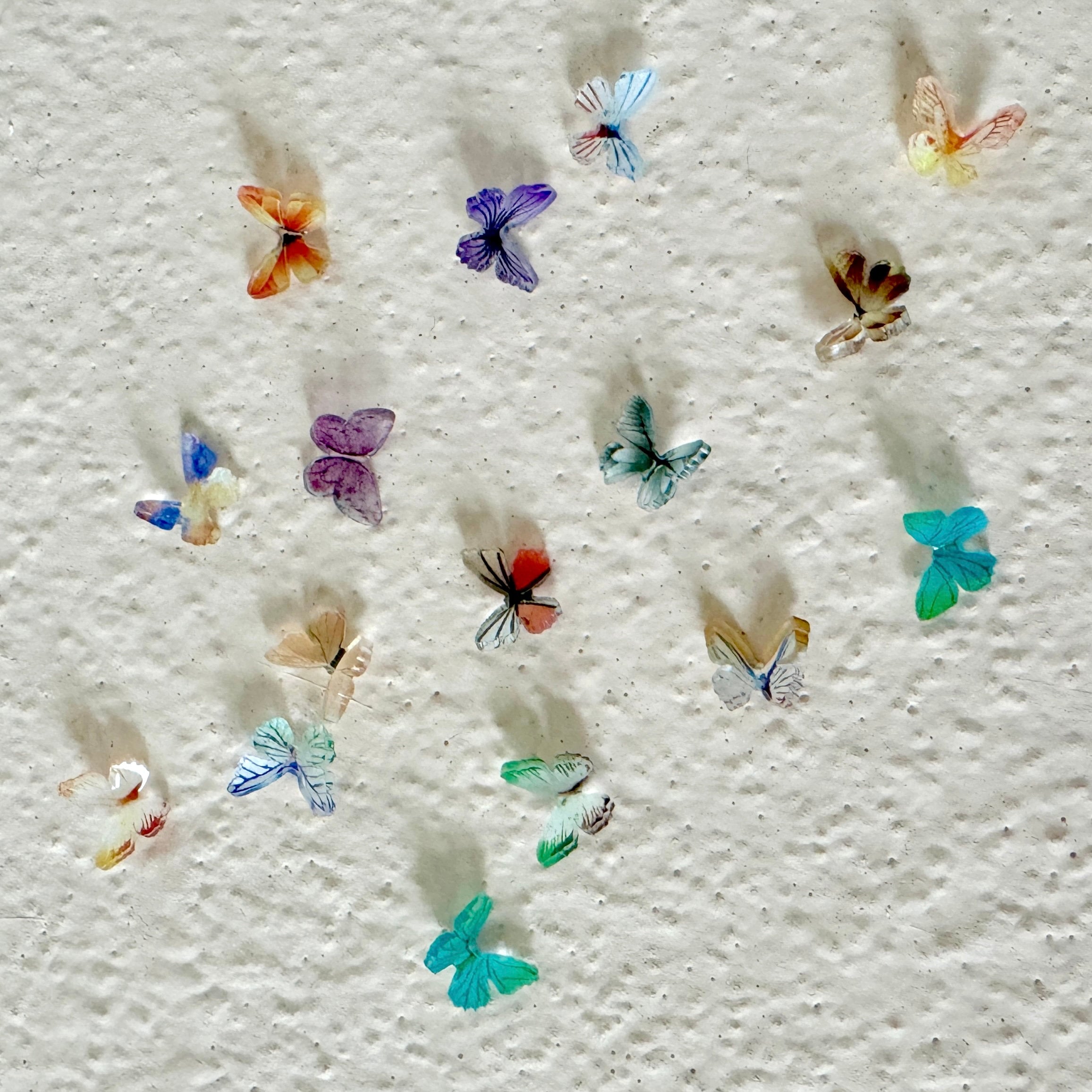 VanillaStarCafe Micro Acrylic Butterflies Tiny Nail Art Embellishments 0.9cm