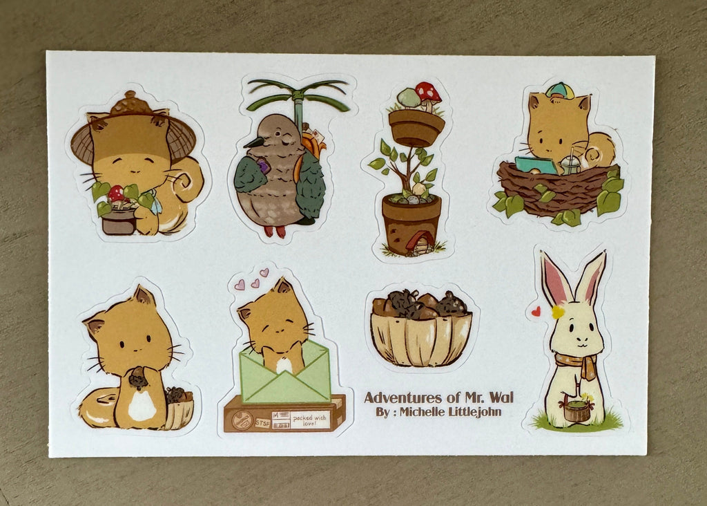 VanillaStarCafe Mr. Wal Vinyl Sticker Sheet 6x4in