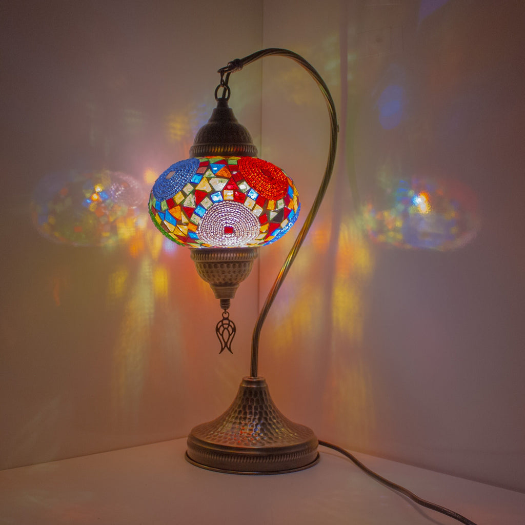 MoslandHome Handmade Turkish Mosaic Table Lamp 19in