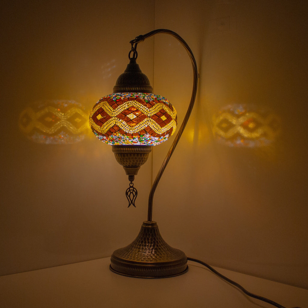 MoslandHome Handmade Turkish Mosaic Table Lamp 19in