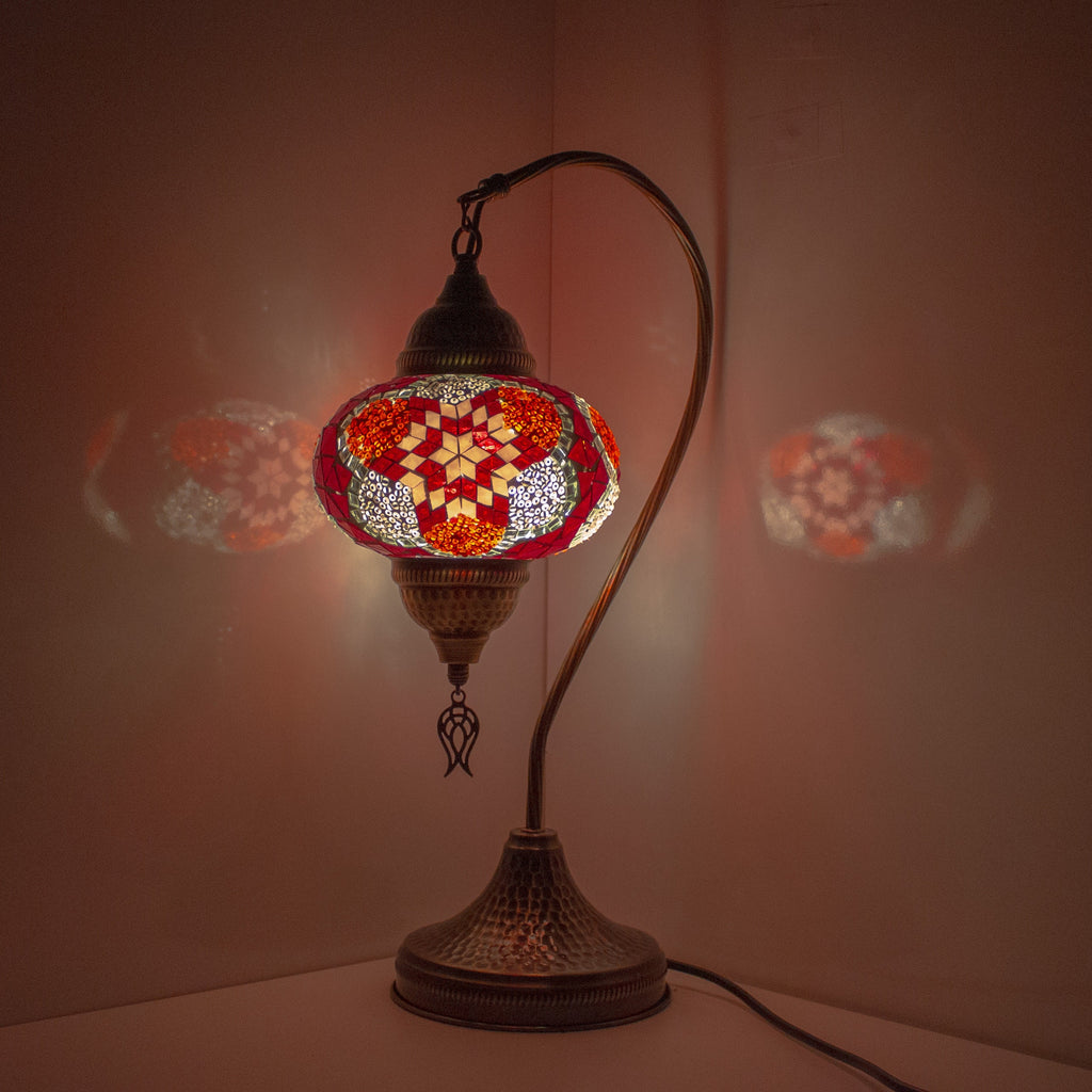 MoslandHome Handmade Turkish Mosaic Table Lamp 19in