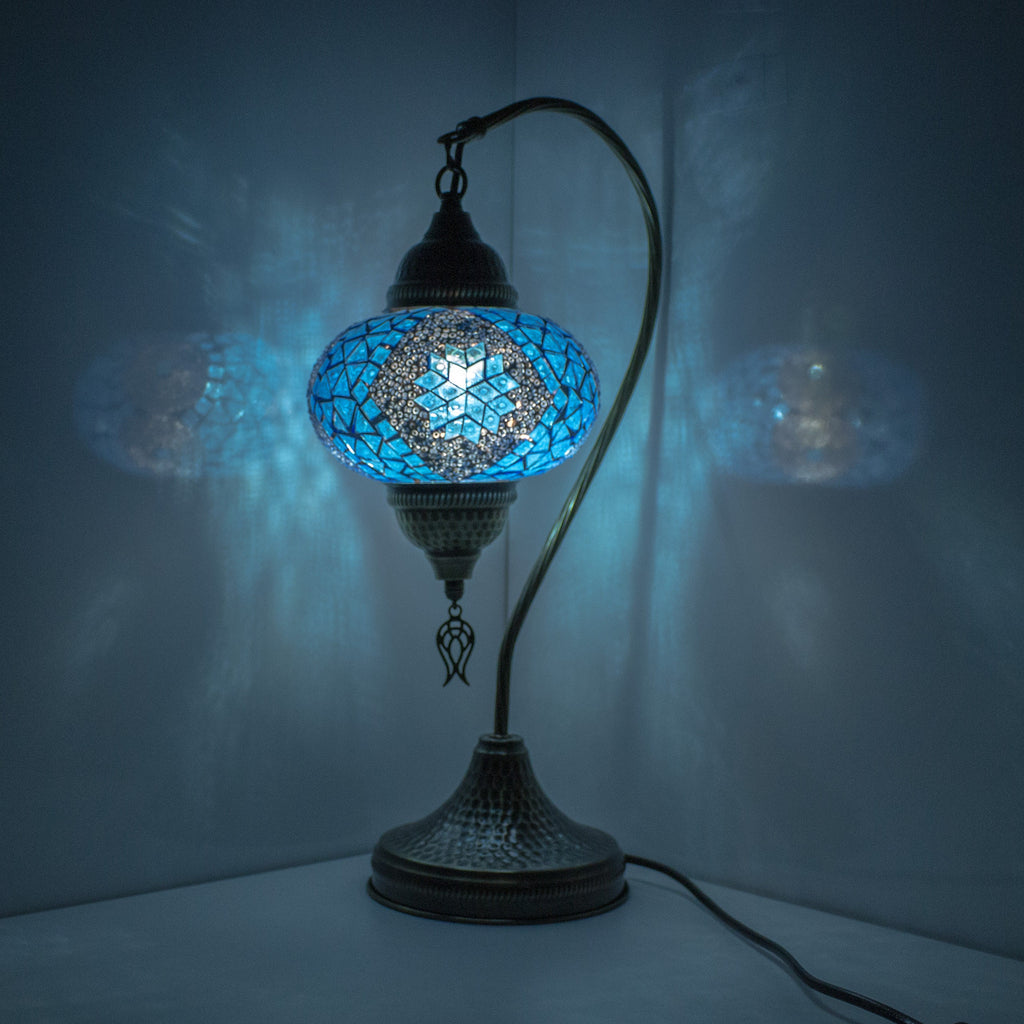 MoslandHome Handmade Turkish Mosaic Table Lamp 19in