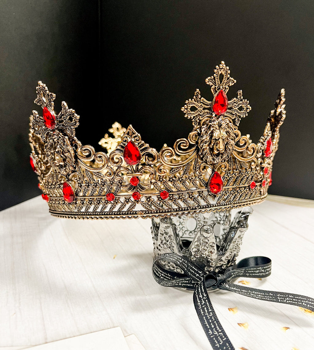 HappyJewelryWorld Lion King Royal Crown for Men