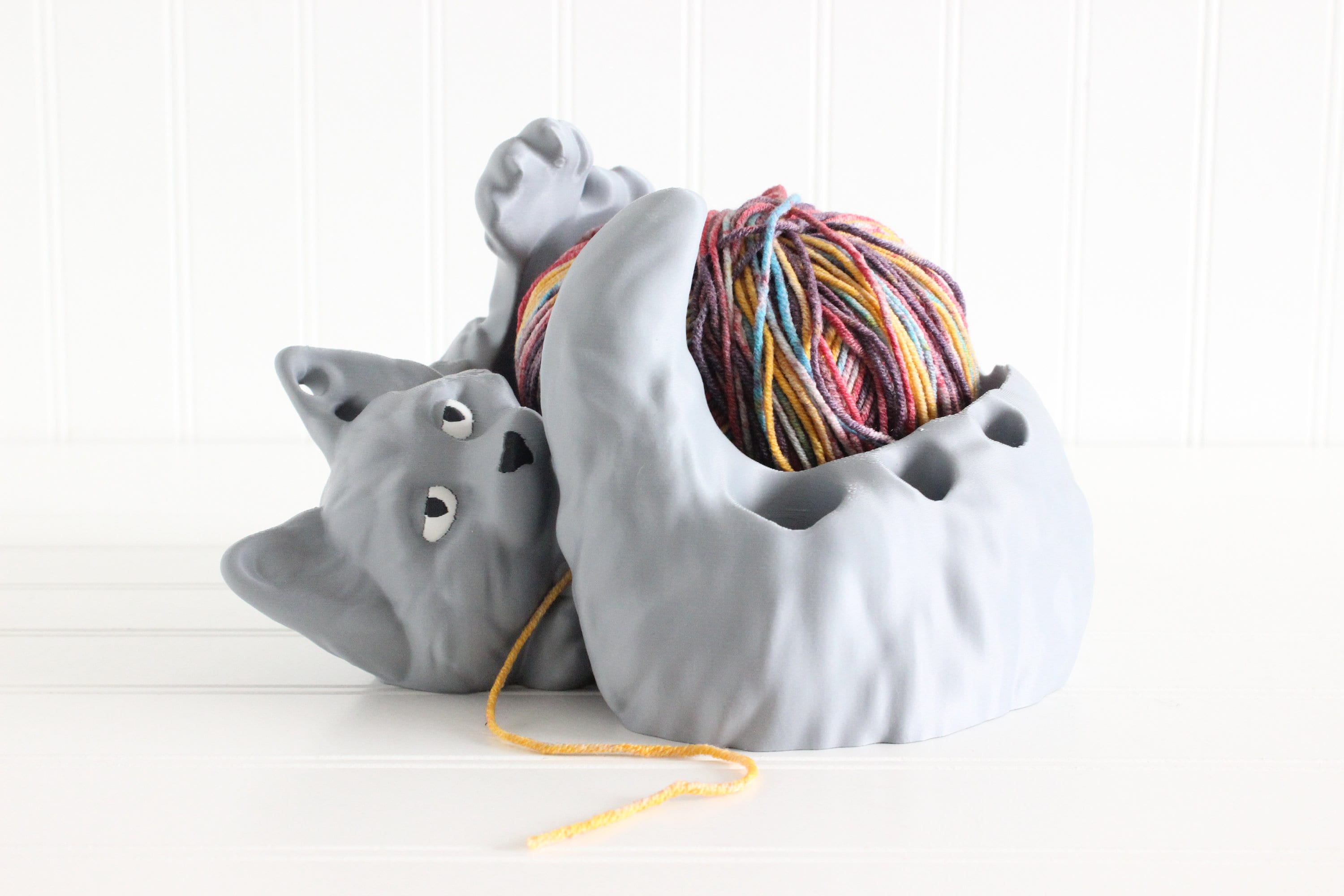 DelightfullyDutch 3D Printed Cat Yarn Bowl Yarn Holder Crochet