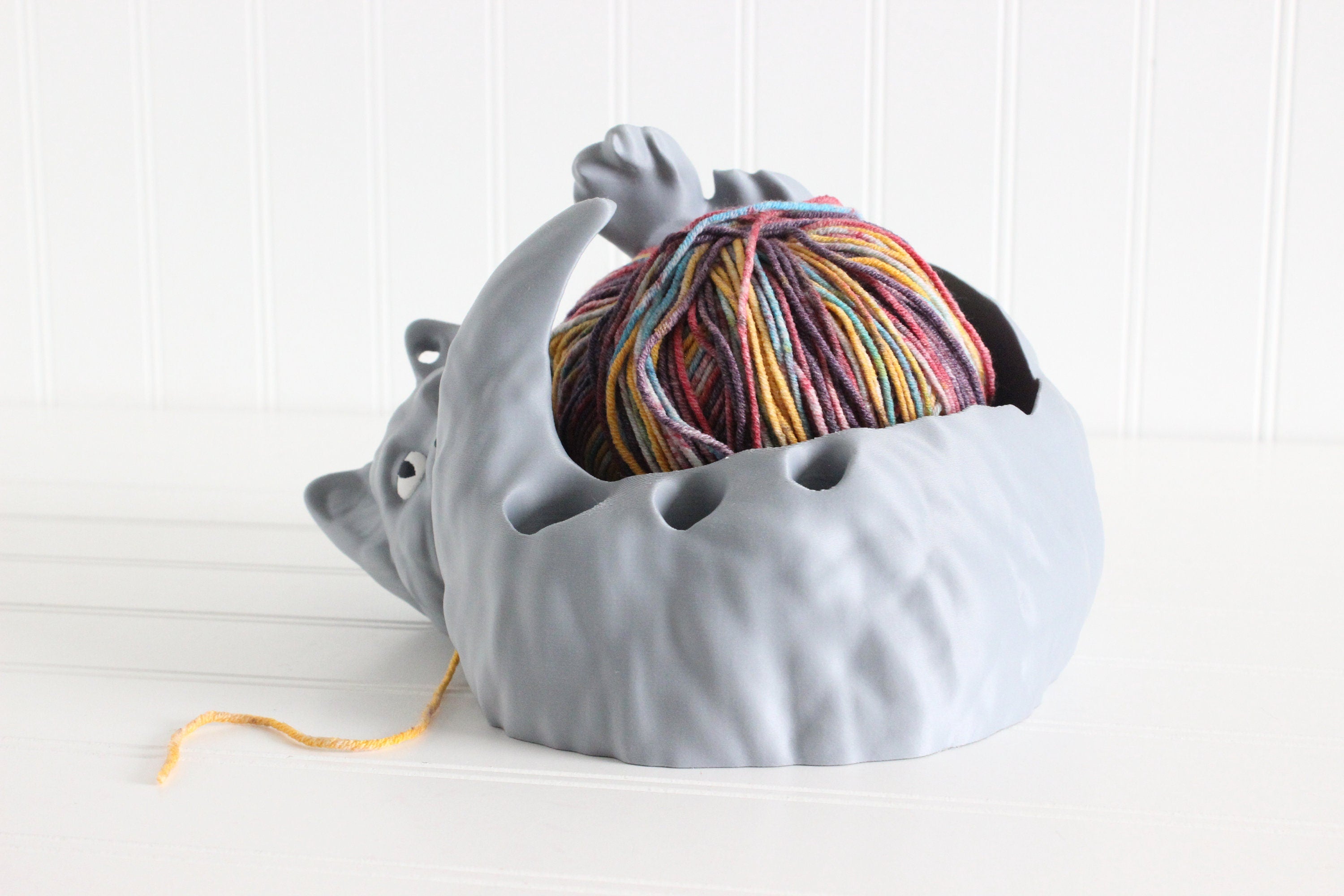 DelightfullyDutch 3D Printed Cat Yarn Bowl Yarn Holder Crochet