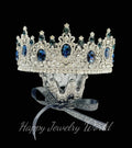 HappyJewelryWorld Royal King Blue Crystal Crown