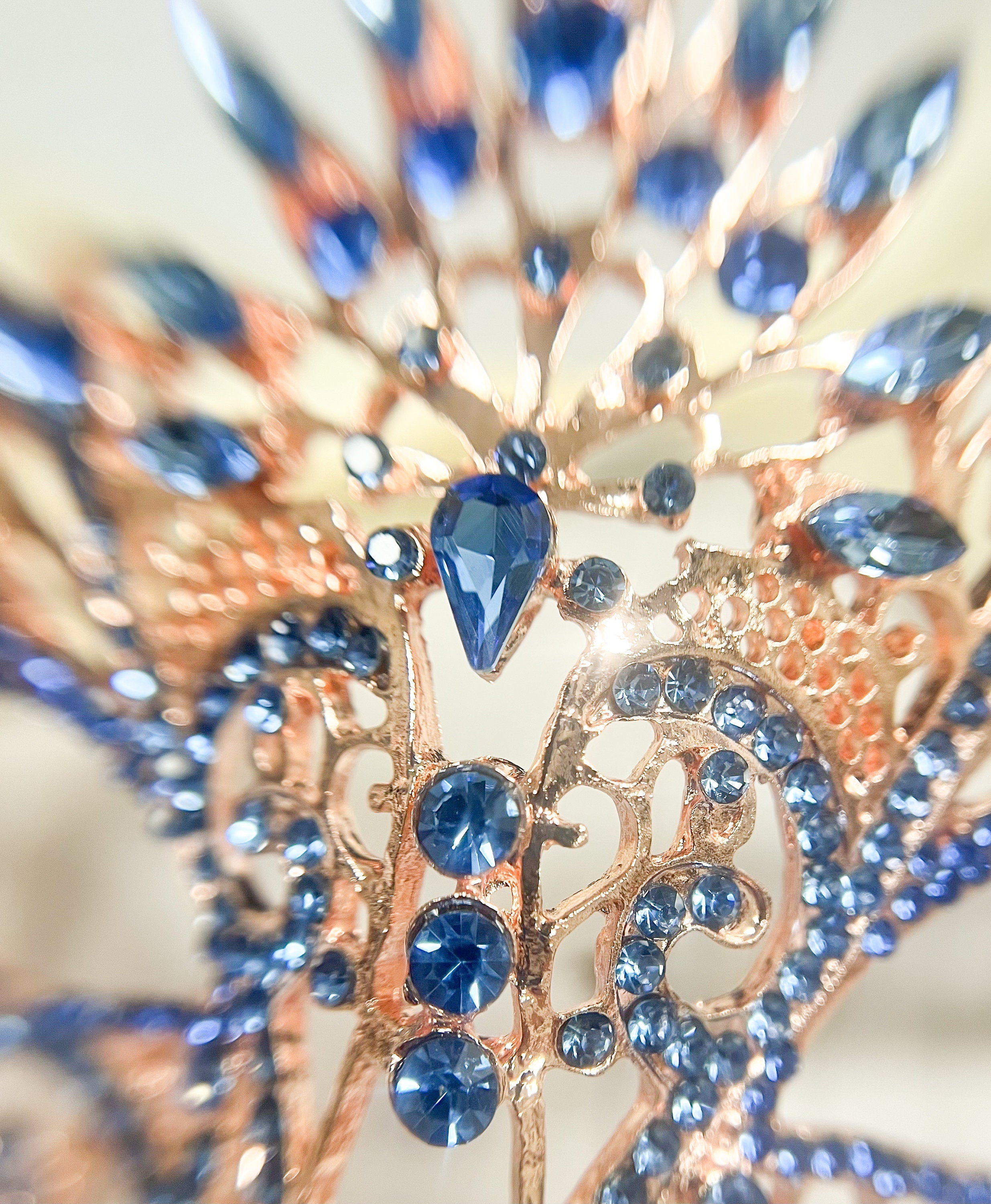 Masquerade Ball Gold Mask with Blue Rhinestones Venetian Party