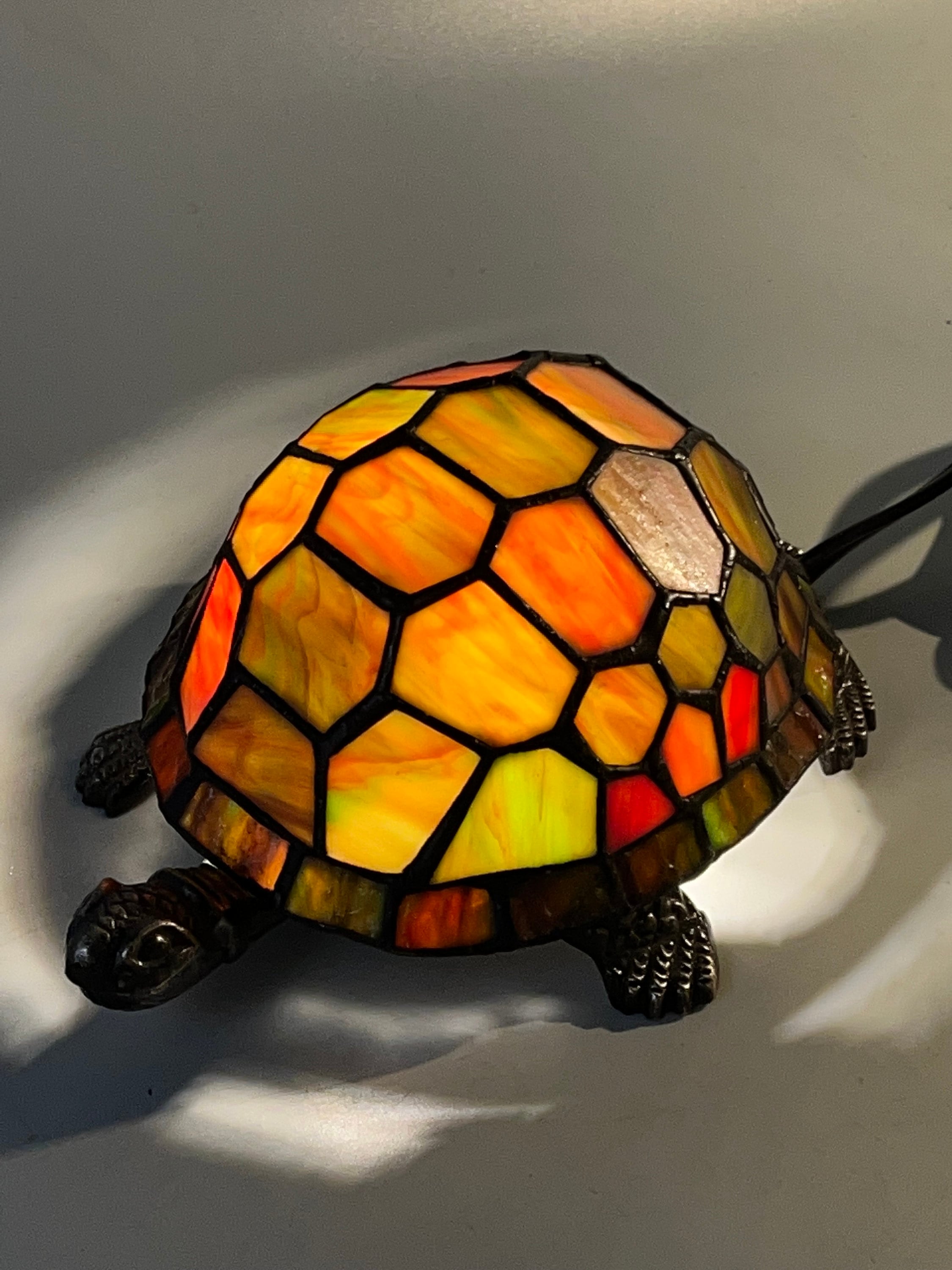 Turtle Tiffany Table Lamp Antique Stained Glass Decorative Night Light