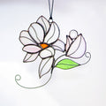 RainLine Iridescent Magnolia Bouquet Stained Glass Suncatcher Window Hanging