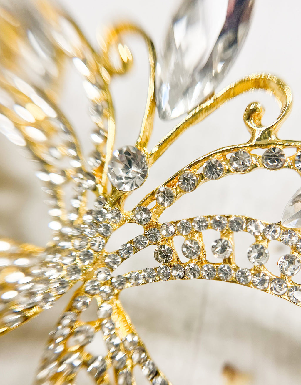 Gold Butterfly Masquerade Mask Rhinestone Crystal Party