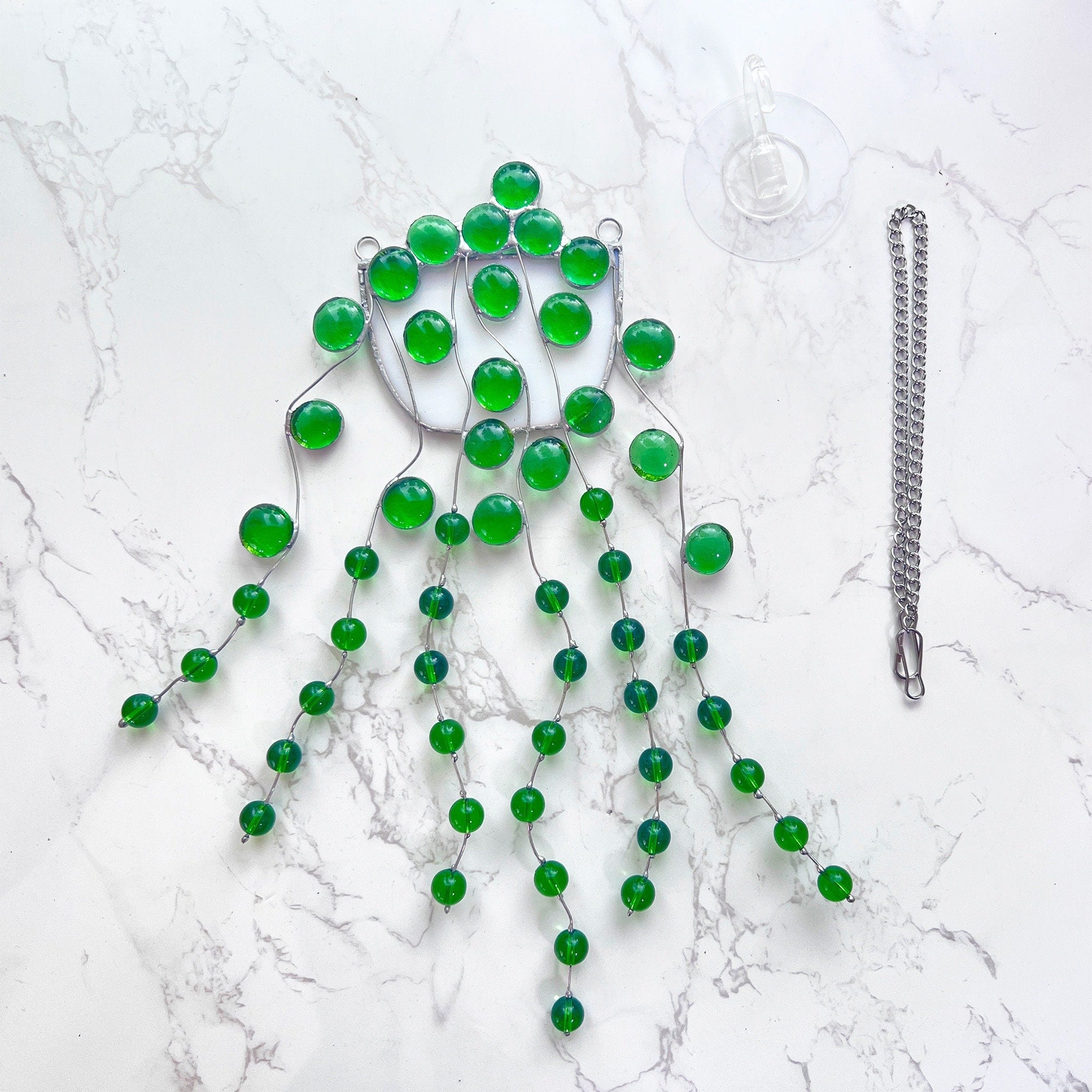 RainLine String of Pearls Stained Glass Window Hanging Suncatcher