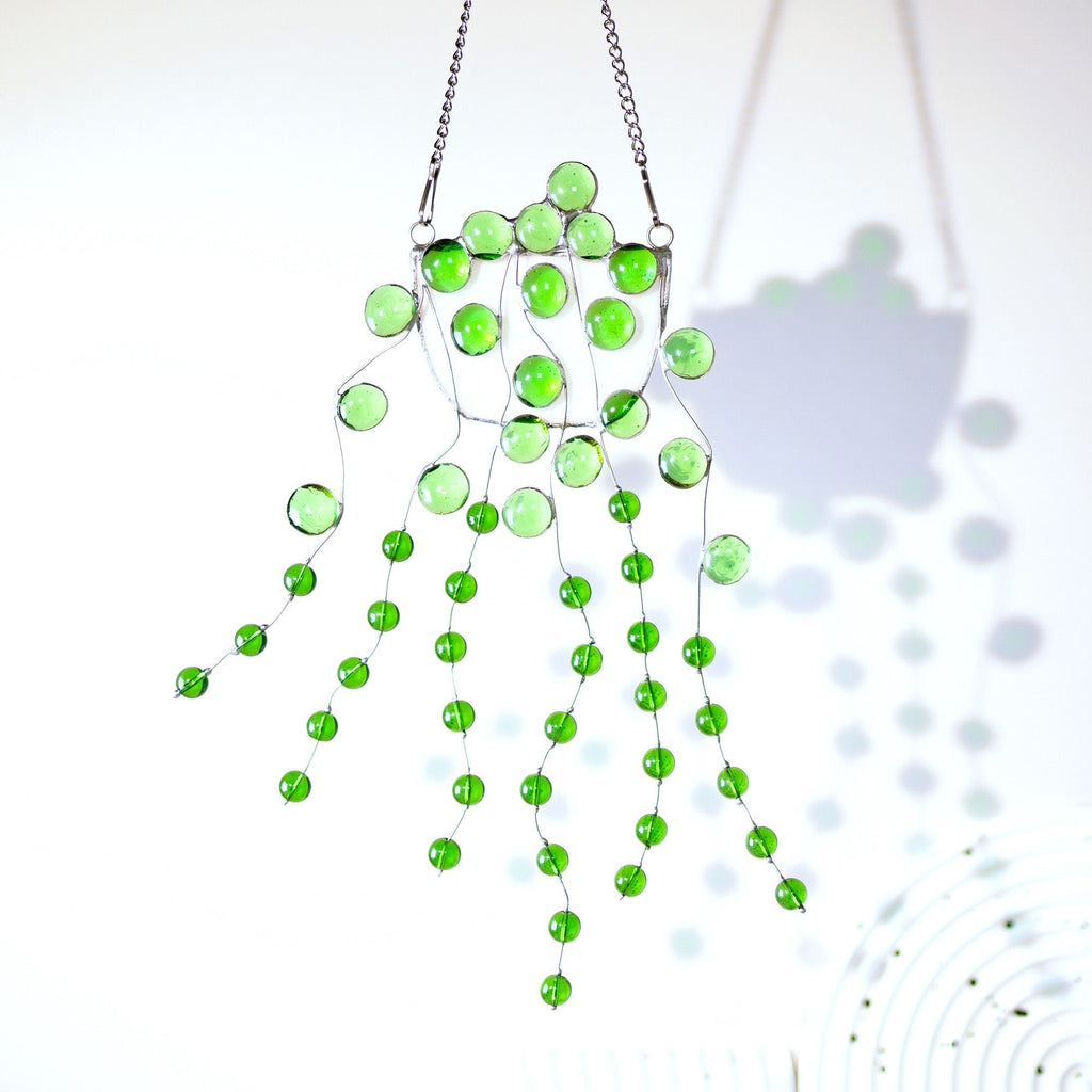 RainLine String of Pearls Stained Glass Window Hanging Suncatcher