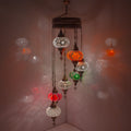 MoslandHome Handmade Turkish Mosaic Chandelier 7 Globe Hanging Pendant Lamp