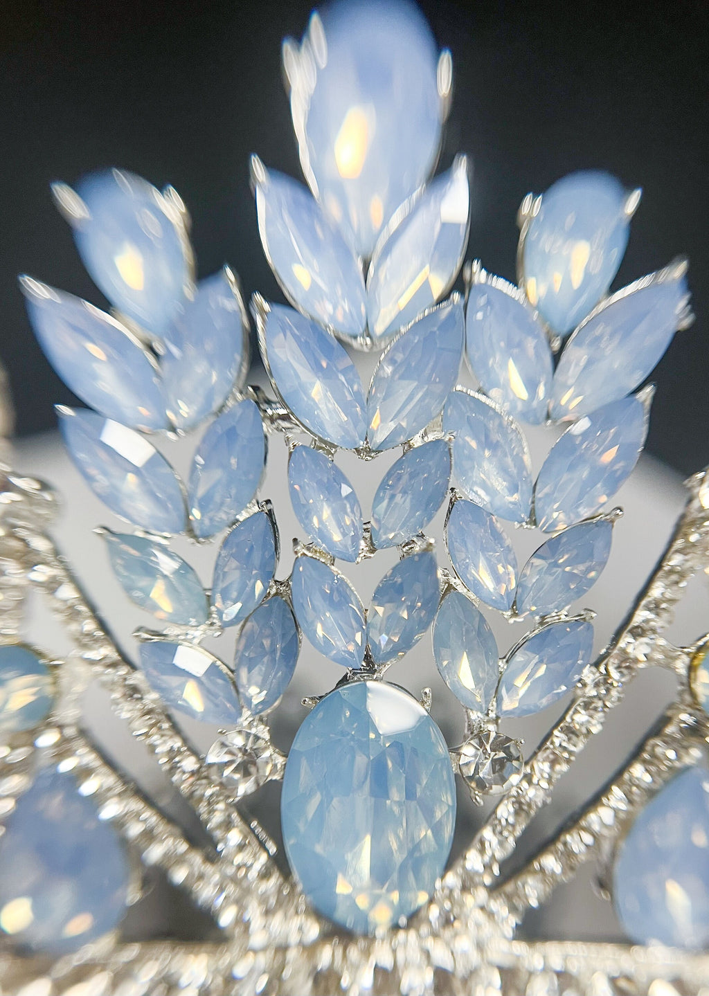Blue Crystal Wedding Tiara: Princess Rhinestone Bridal Crown