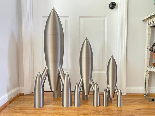 DelightfullyDutch Extra Large Rocket Ship Figurine 3D Printed Custom Trophy