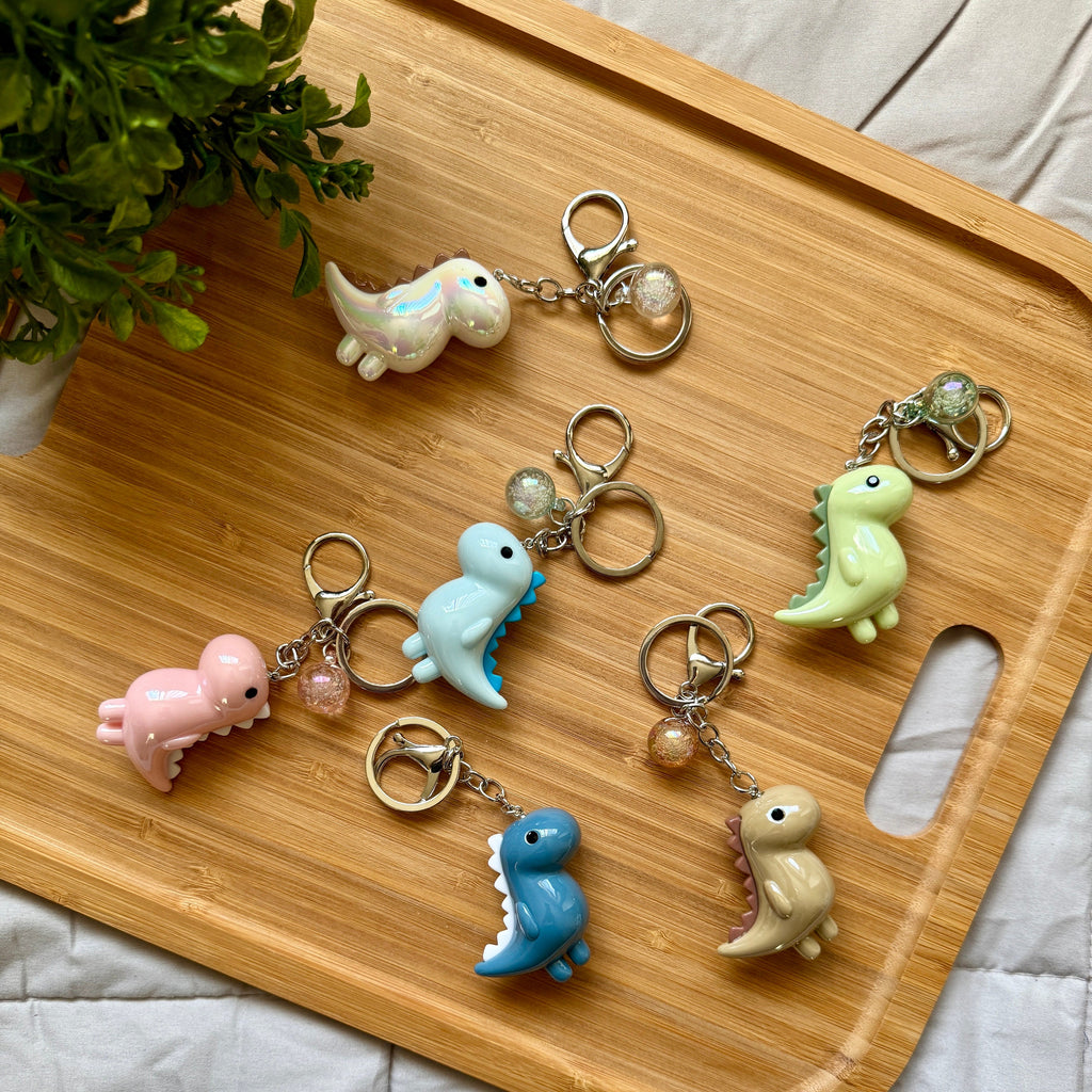 VanillaStarCafe Chibi Iridescent Dinosaur Keychain