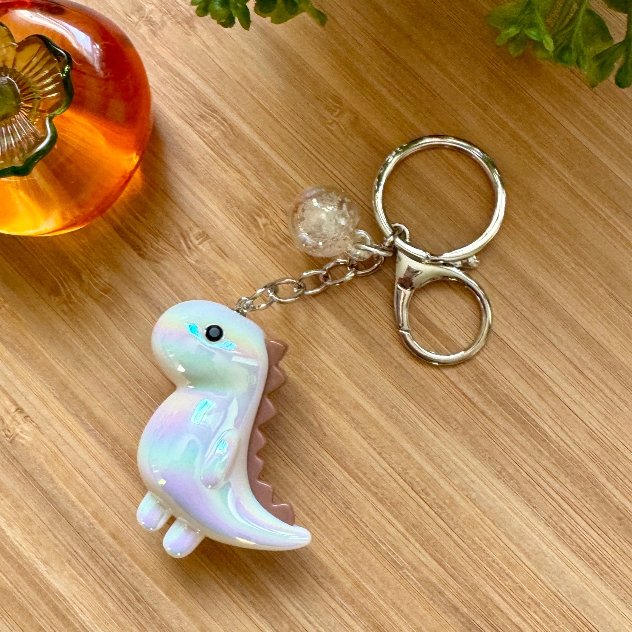 VanillaStarCafe Chibi Iridescent Dinosaur Keychain