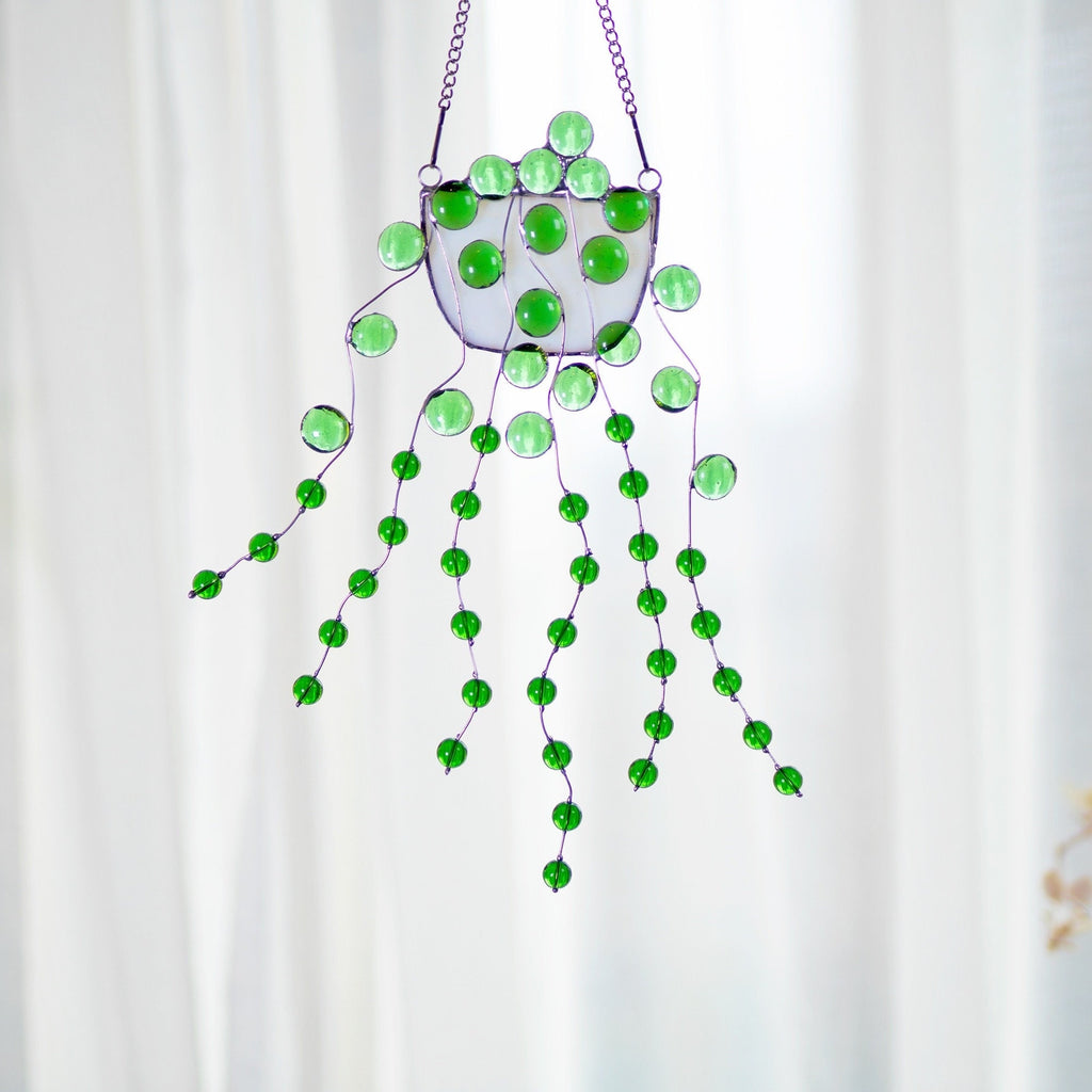 RainLine String of Pearls Stained Glass Window Hanging Suncatcher