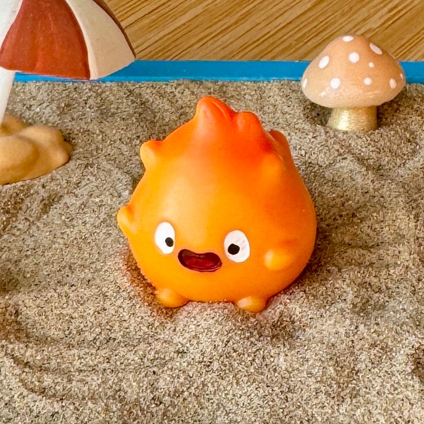 VanillaStarCafe Calcifer Fanart Desk Figurine Studio Ghibli 1in Plastic