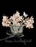 HappyJewelryWorld Rose Gold Tiara With Butterfly and Crystal