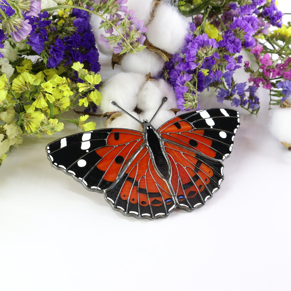 SunStainedGlassUA Kamehameha Butterfly Stained Glass Suncatcher 5.6in