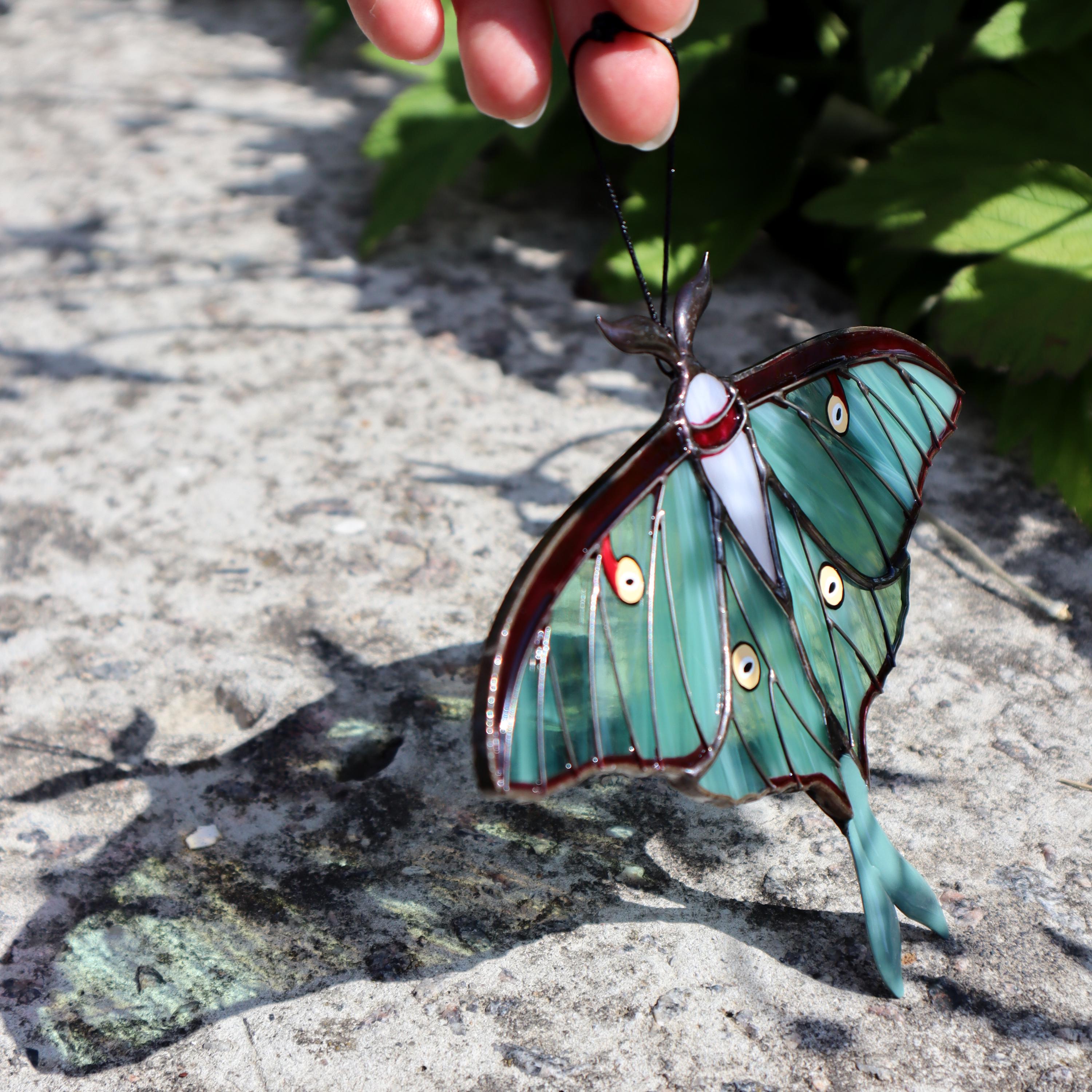 SunStainedGlassUA Stained Glass Butterfly & Moth Suncatcher 20 Designs