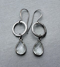 MossberryandStone Oxidized Sterling Silver Geometric Circle Earrings Gunmetal
