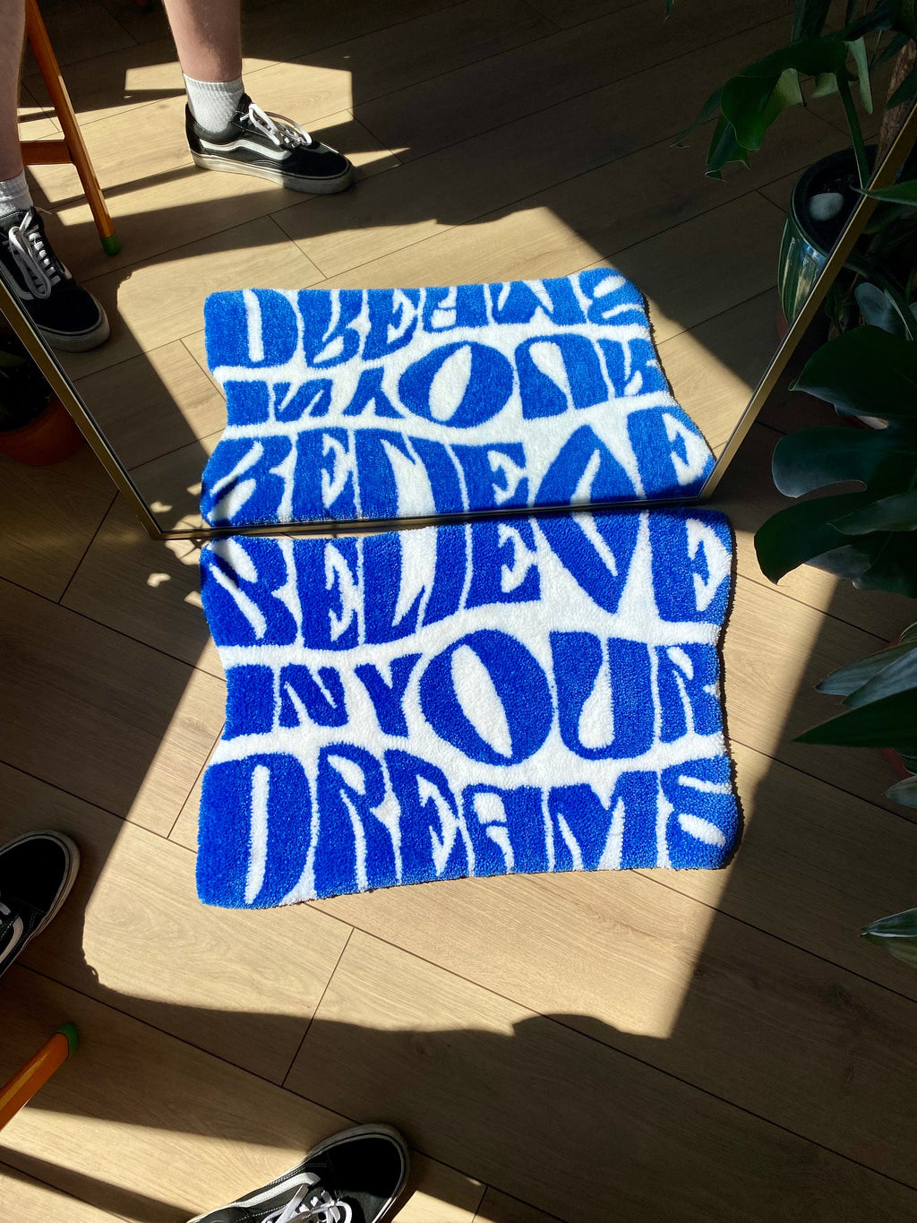 OrnnWorks Believe in Your Dreams Fluffy Handmade Tufted Rug 65x45cm