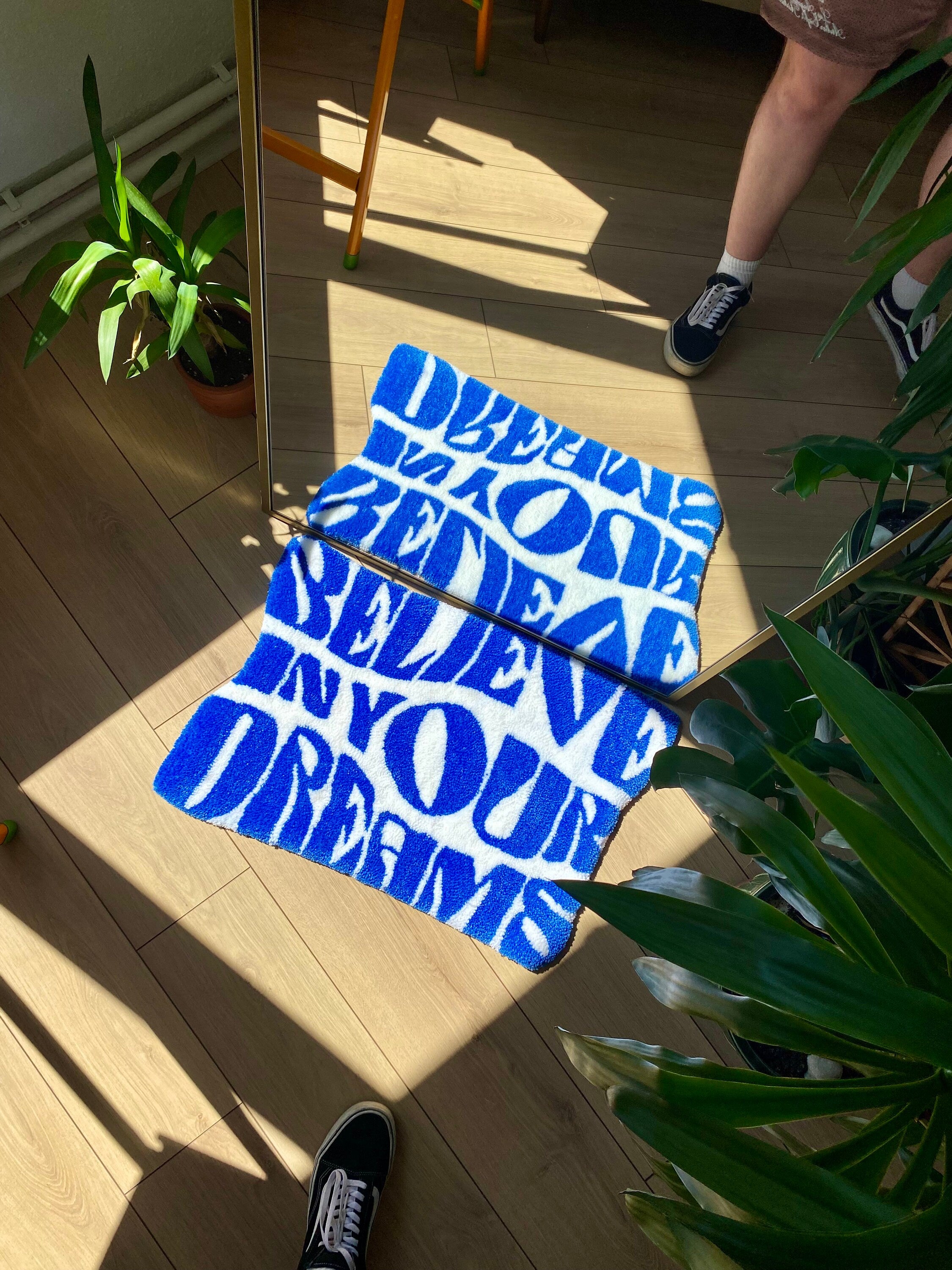 OrnnWorks Believe in Your Dreams Fluffy Handmade Tufted Rug 65x45cm