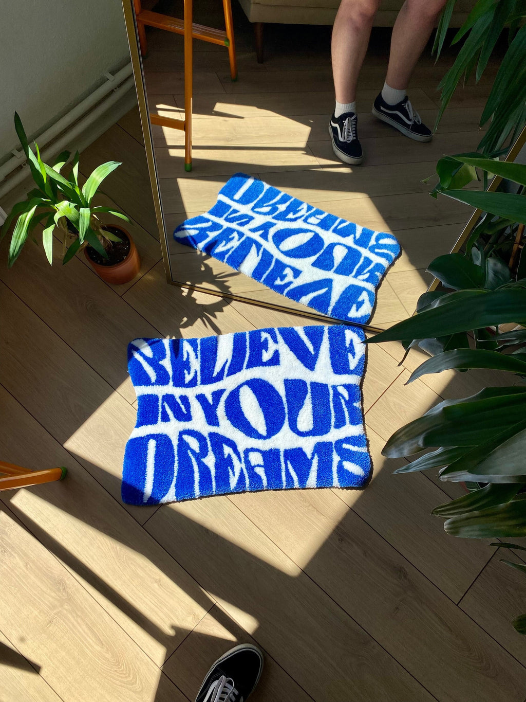 OrnnWorks Believe in Your Dreams Fluffy Handmade Tufted Rug 65x45cm