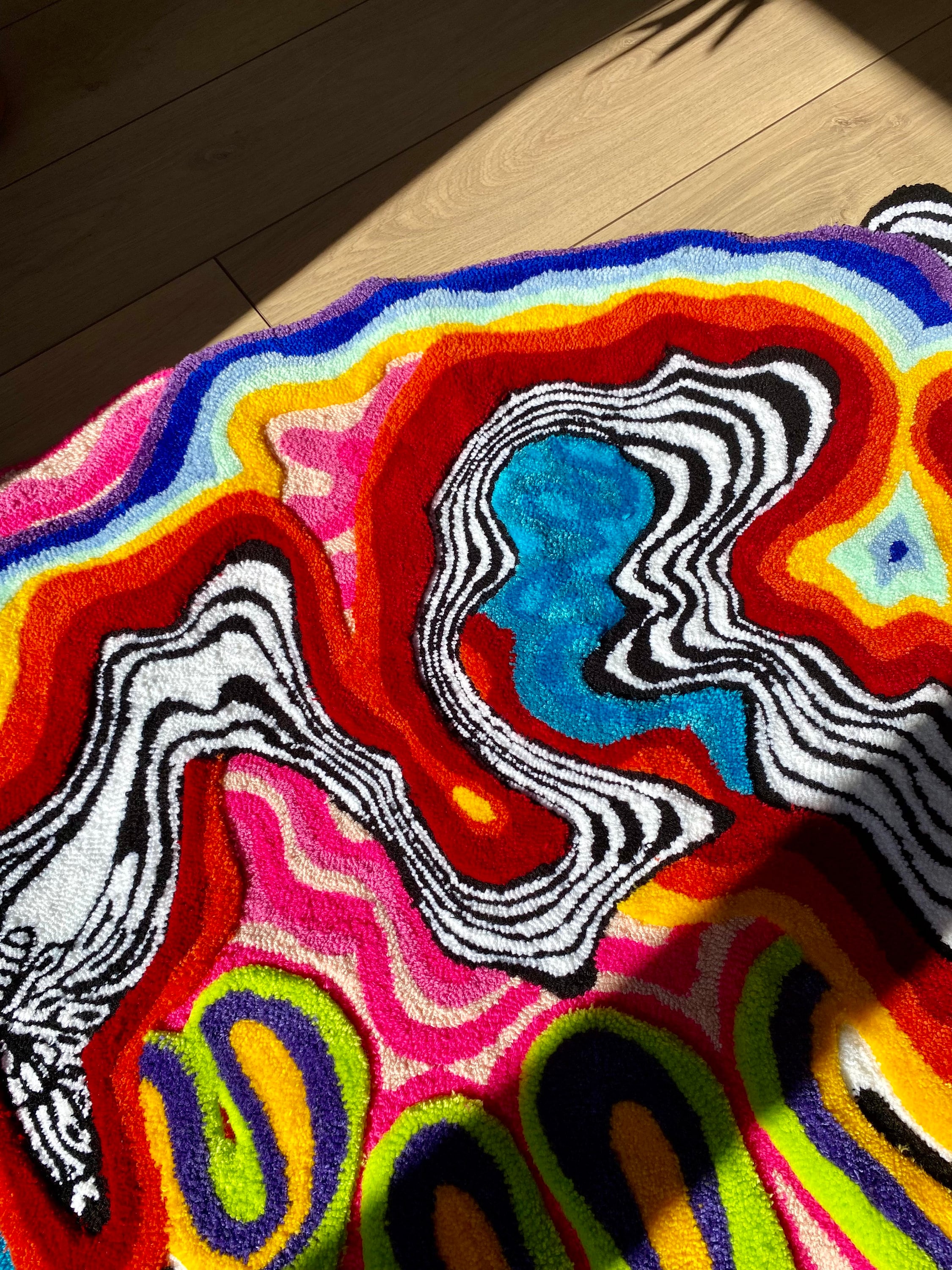 OrnnWorks Butterfly Effect 3D Fluffy Tufted Rug Handmade