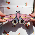 SunStainedGlassUA Pink Moth Stained Glass Suncatcher 6in