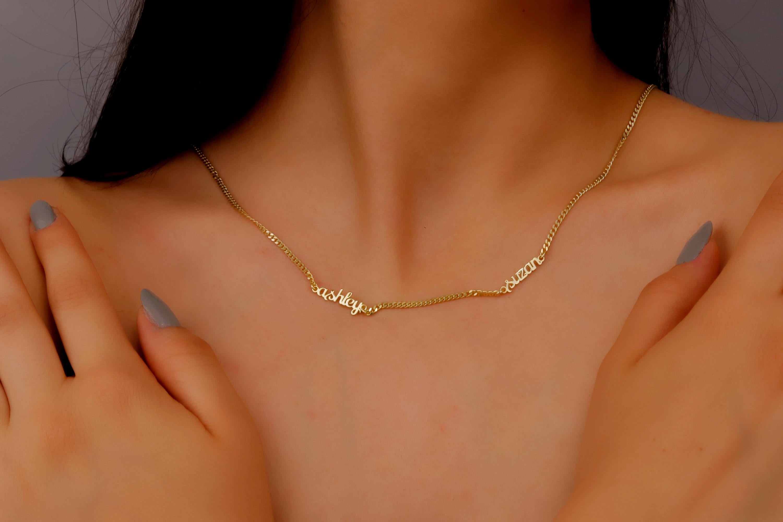 SilverGoldandRose Personalized Sterling Silver Multiple Name Necklace