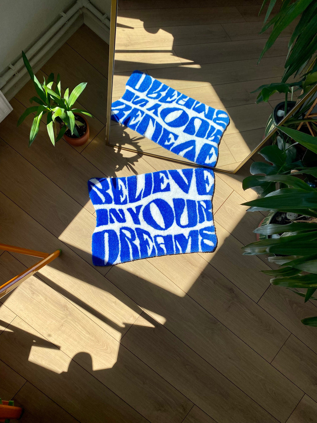 OrnnWorks Believe in Your Dreams Fluffy Handmade Tufted Rug 65x45cm